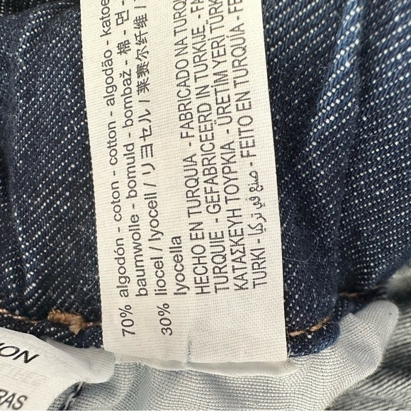 Nwot-zara-high Rise PaperBag Slouchy Pleated Rolled Hem Jeans (Size:6US) - Picture 9 of 10